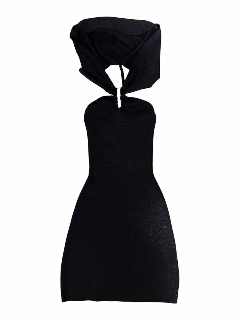 Zara Black Strapless Hooded Bodycon Dress